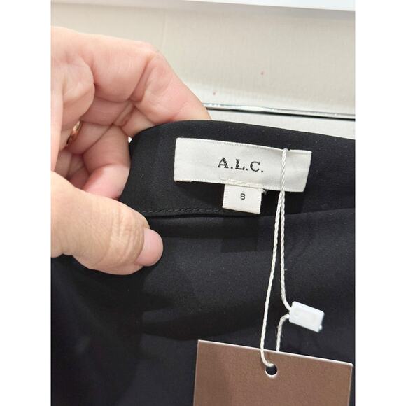 A.L.C. Dixie Asymmetrical Midi Skirt w/ Chantilly Lace Trim Black Women's Size 6 - Picture 4 of 5